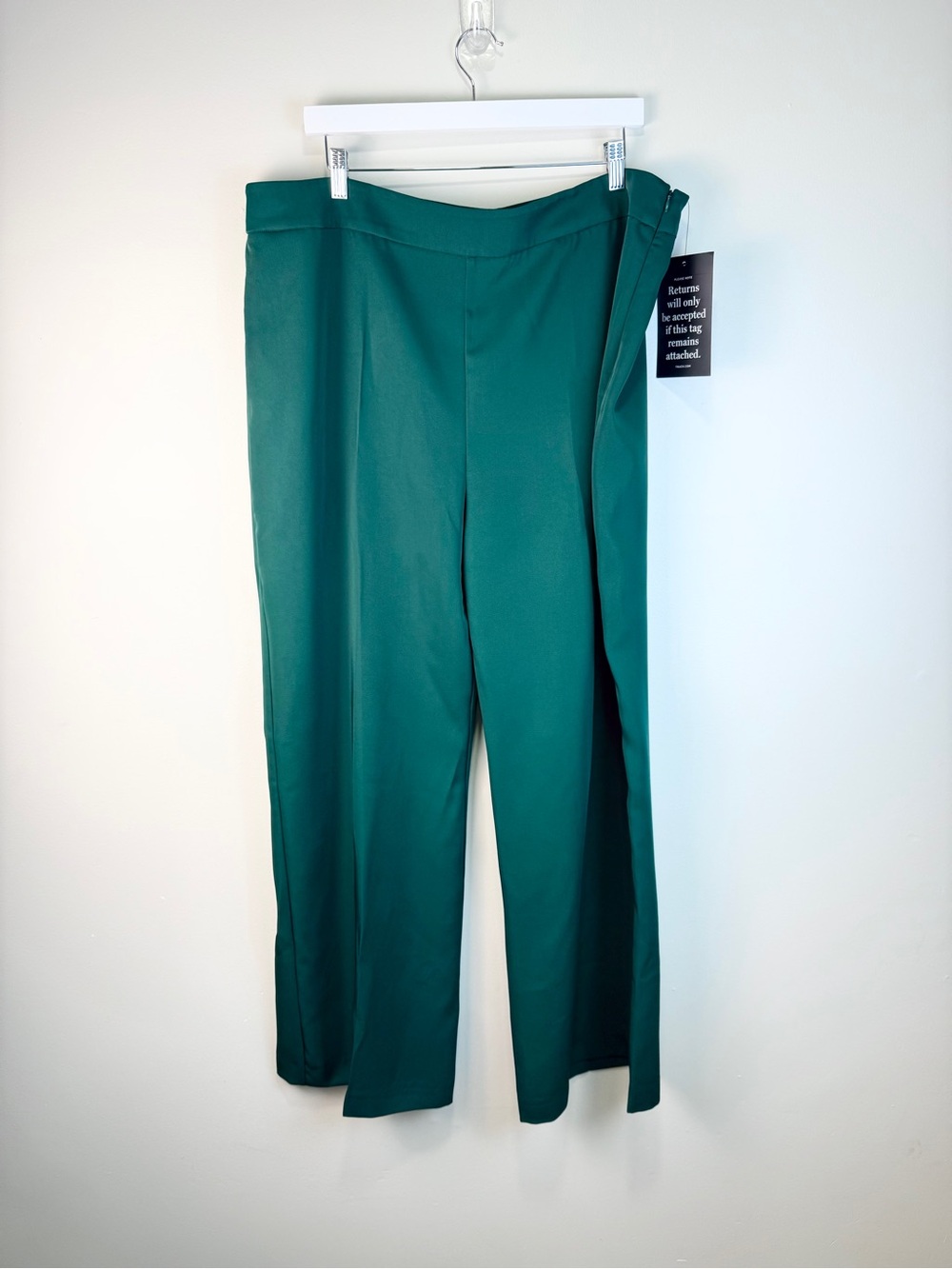 Tuckernuck Erin High Rise Wide Leg Trousers | XXXL | Deep Green Dress Pants NWT - Picture 3 of 9